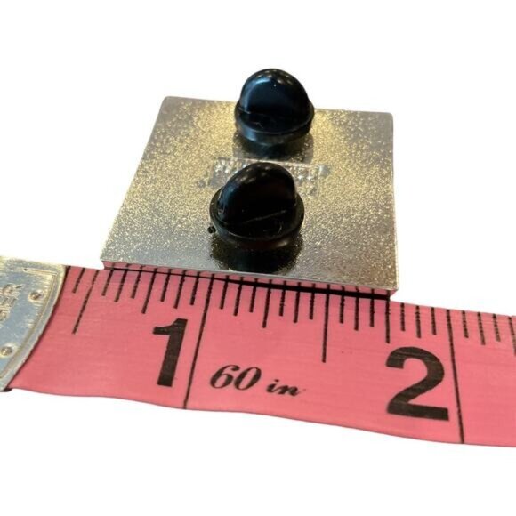 Saluting Soldiers American Flag Enamel Pin Square Patriotic Collectible #2 - Picture 3 of 3